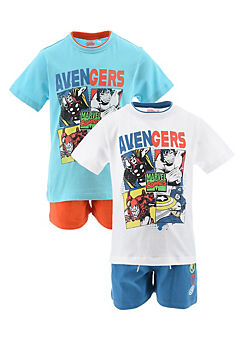 Suncity Kids Pack of 2 Avengers T-Shirt & Shorts Set