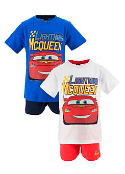 Suncity Kids Pack of 2 Cars Lightning McQueen T-Shirt & Shorts Set