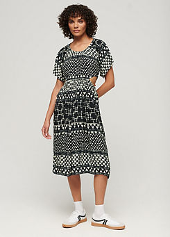 Superdry Printed Cut Out Midi Dress