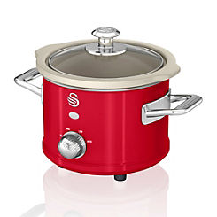 Swan 1.5L Slow Cooker Retro - Red