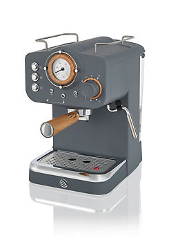 Swan SK22110GRYN Nordic Espresso Coffee Machine with Milk Frother - Matte Grey