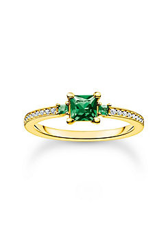 THOMAS SABO Green & White Stones Gold Ring