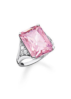THOMAS SABO Pink Stone Silver Ring