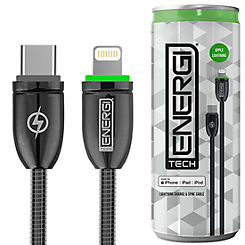 Tech Energi USB C to Lightning 8 Pin MFI Cable BLK 1.2m