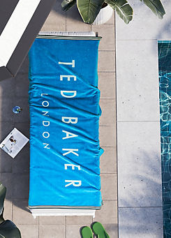 Ted Baker Blue Logo 100% Cotton Beach Towel