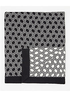 Ted Baker Geo Knitted 100% Cotton Throw