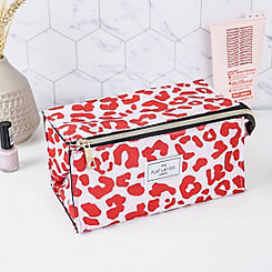 The Flat Lay Co. Pink Leopard Open Flat Makeup Box Bag