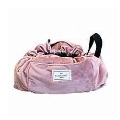 The Flat Lay Co. Pink Velvet Open Flat Makeup Bag