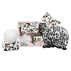 The Vintage Cosmetics Company Totally Pampered Leopard Print Spa Gift Set