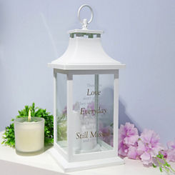 Thoughts of You White Memorial Lantern - Still Missed
