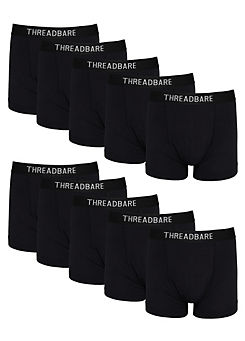 Threadbare Pack of 10 Hipster Boxer Shorts