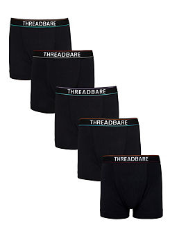 Threadbare Pack of 5 Hipster Fit Boxer Shorts