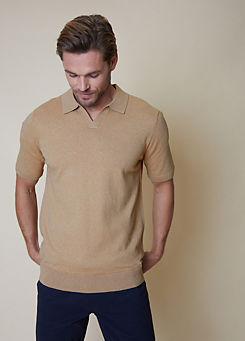 Threadbare Trophy Neck Knitted Polo Shirt