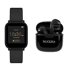 Tikkers Teen Series 10 Black smart Watch & Earbuds Set TKS10-0002-SETARG