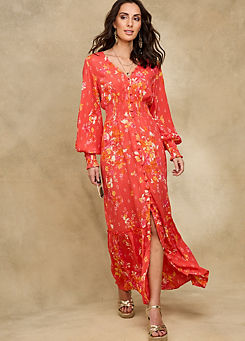 Together Coral Floral Maxi Dress