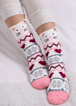 Totes Ladies Cat Super Soft Novelty Slipper Socks