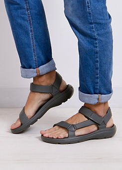 Totes Mens Grey Bounce Velcro Sport Sandals