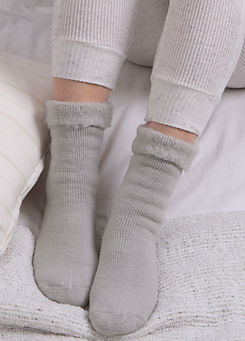 Totes Toasties Ladies Grey Thermal Brushed Bed Socks