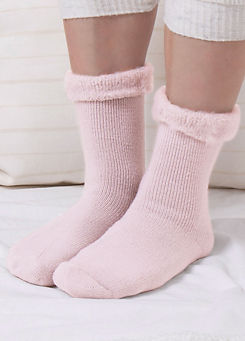 Totes Toasties Ladies Pink Thermal Brushed Bed Socks
