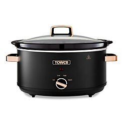 Tower Cavaletto Black & Rose Gold 6.5 Litre Slow Cooker