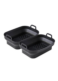 Tower Set of 2 Rectangular Foldable Silicone Air Fryer Trays