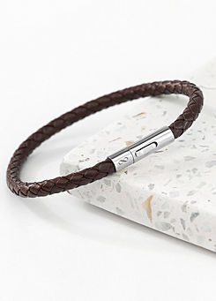 Treat Republic Personalised Men’s Infinity Capsule Leather Bracelet