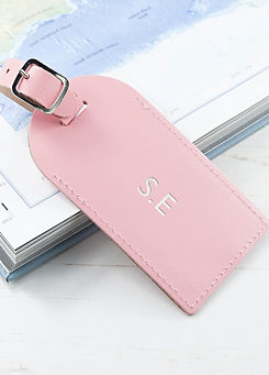 Treat Republic Personalised Pastel Pink Foiled Leather Luggage Tag