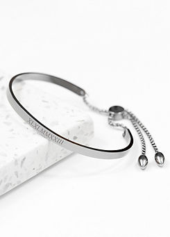 Treat Republic Personalised Silver Affirmation Bangle Bracelet
