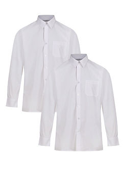 Trutex White Non Iron Long Sleeve Shirt - Twin pack