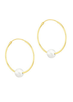 Tuscany Gold 9CT Yellow Gold Fresh Water Pearl Sleeper Earrings