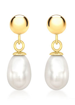 Tuscany Gold 9CT Yellow Gold Freshwater Pearl Drop Earrings