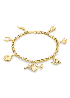 Tuscany Gold 9CT Yellow Gold ’7-Lucky-Charms’ Bracelet