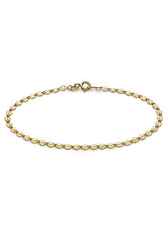 Tuscany Gold 9ct Yellow Gold Diamond Cut Forzatina Chain Bracelet