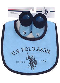 U.S.Polo Assn Bib Bootie Set