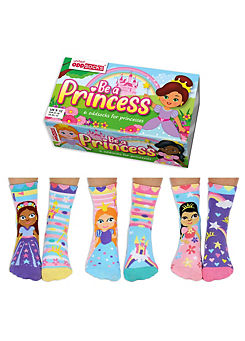 United Oddsocks Be A Princess Pack of 6 Kids Oddsocks Giftset for Princesses