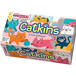 United Oddsocks Catkins Kids Pack of 6 Cute Oddsocks Giftset