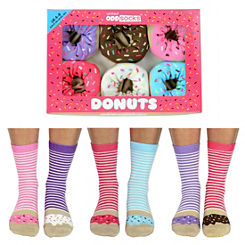 United Oddsocks Donut Selection Box - 6 Delicious Odd Socks to Mix and Mismatch