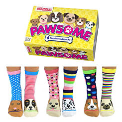 United Oddsocks Pawsome Box - 6 Poochie Odd Socks to Mix and Mismatch