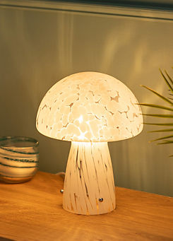 ValueLights Mushroom Confetti Glass Table Lamp