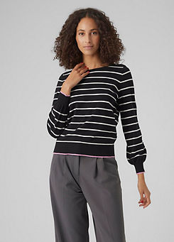 Vero Moda Stripe Knitted Back Cut-Out Sweater