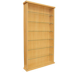 Wall Display Cabinet with 6 Glass Shelves