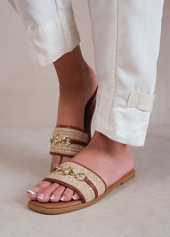 Where’s That From Harmony Tan & Straw Strap Sandals