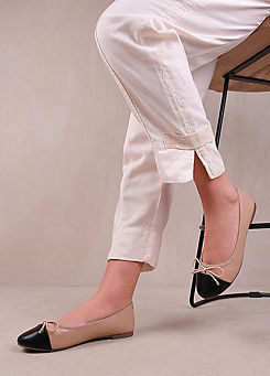 Where’s That From Janice Nude Bow Detail Ballerinas