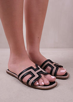 Where’s That From Surge Black Cut Out Flat Sandals