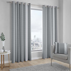 Whitworth Stripe Pair of Lined Eyelet Curtains