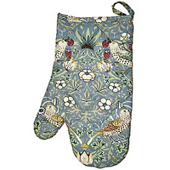 William Morris Set of 2 Blue Strawberry Thief Single Oven Mitts