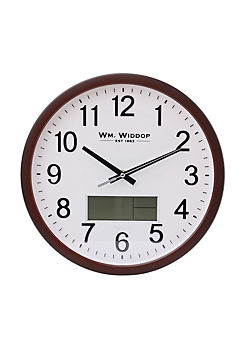William Widdop Luminous Wall Clock with LCD Display
