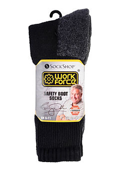 Work Force Pack of 3 Heavy Duty Safety Boots Socks