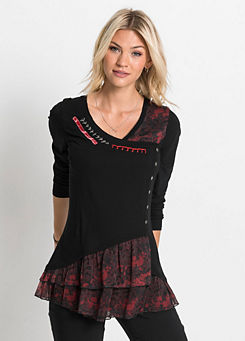 ladies black tunic top