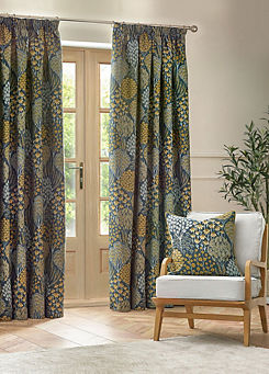 Wylder Nature Ophelia Pencil Pleat Lined Jacquard Curtains